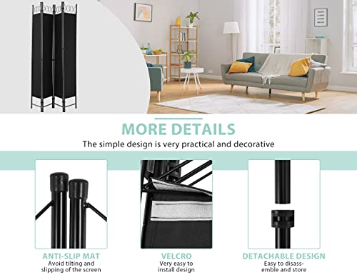 4 Panel Room Divider, Folding Portable Office Walls Dividers with Metal Frame Privacy Screen for Home Office Dorm Separation,Fabric Room Dividers,Room Dividers and Folding Privacy Screens Ckofgdsue
