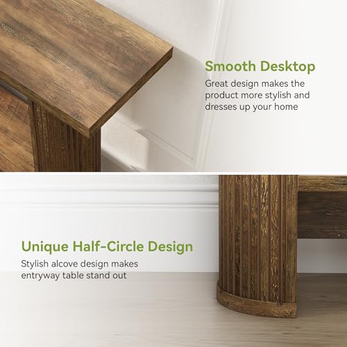 LITTLE TREE 55-Inch Modern Console Table, Narrow Sofa Table for Hallway, Wooden Entrance Table Behind The Couch for Living Room, Hallway, Entrance, Brown LITTLE TREE