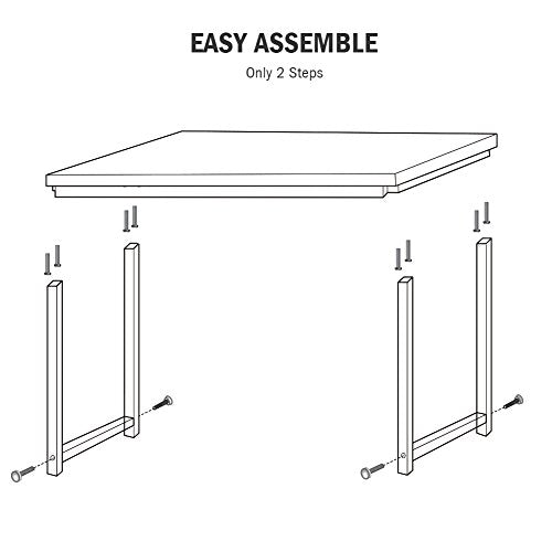 Tribesigns Modern Simple Computer Desk, 47 inch Office Desk Computer Table, Study Writing Study Desk for Home Office, White Tribesigns