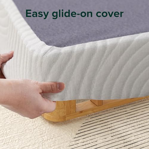 ZINUS Edgar 4 Inch Bamboo Box Spring - Sturdy Mattress Foundation for Reliable Support, Queen Size Zinus