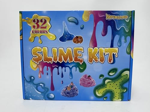 YOPINSAND 32 Pack DIY Slime Kit, Slime Making Kit for Girls, Crystal Clear Slime, Premade Slime with Add-ins, Foam Balls, Glitters, Slime Party Favors Gift Toys for Kids 3-12 YOPINSAND