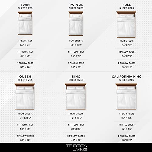 Tribeca Living Deep Pocket Queen Size Sheet Set - 300 Thread Count Cotton Sateen Sheets with 22-Inch Extra Deep Pockets, Oeko-Tex Certified, 4 Bedding Set in Casablanca Multi Print Tribeca Living