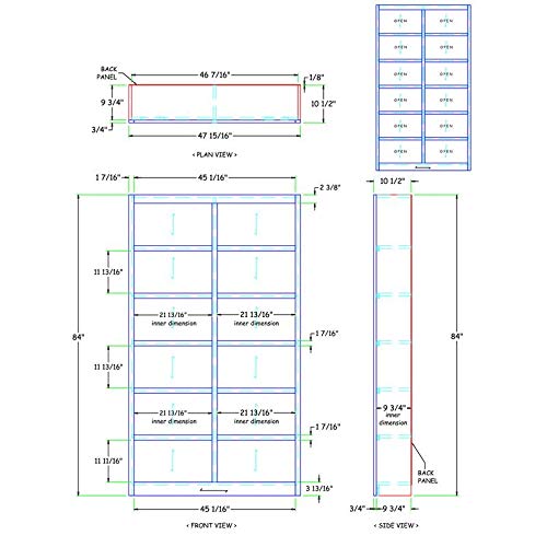 BOWERY HILL 84" Espresso Double Wide Wood Bookcase with 10 Adjustable Shelves BOWERY HILL