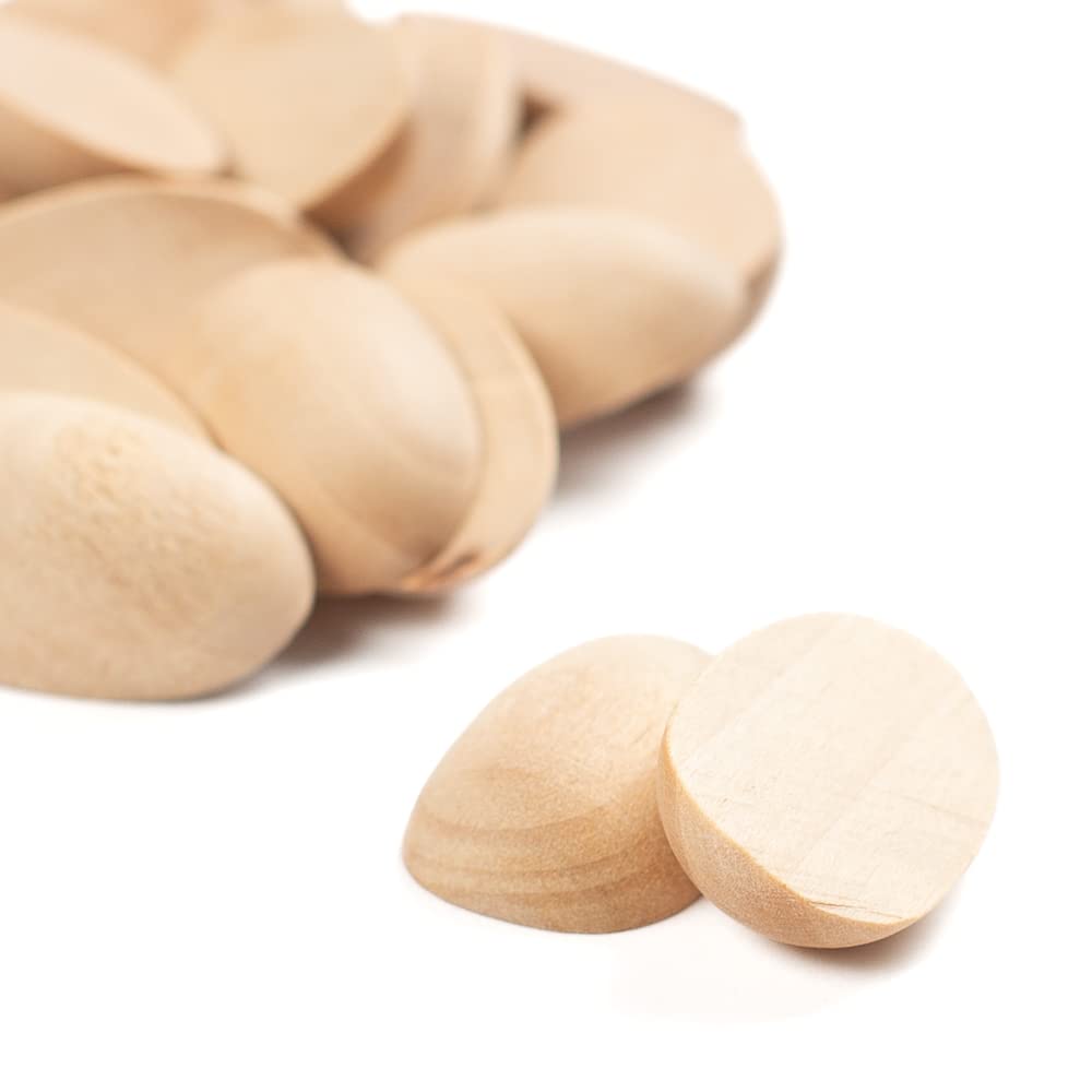Pack of 60 Smooth Solid White Birch Unfinished Wood Split Eggs by Factory Direct Craft - Tiny Wooden Half Eggs for Easter Holiday and Everyday Factory Direct Craft