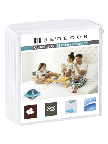 Bedecor Queen Waterproof Mattress Protector,Pee and Liquid Proof Cover for Pets, Elderly, and Incontinence, Fitted Deep Pocket for 9-18 Inch Deep Bedecor