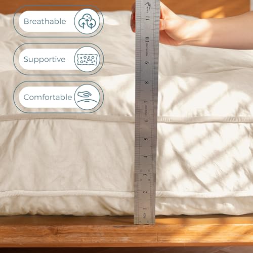 MAXYOYO 6" Futon Mattress Queen Size, Velvet Thick Futons Sofa Couch Bed, Floor Mattress for Adults, Shredded Foam Filling (Frame Not Included), Beige, 60x80 Inch MAXYOYO