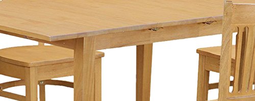 East West Furniture Norfolk 5 Piece Room Set Includes a Rectangle Wooden Table with Butterfly Leaf and 4 Kitchen Dining Chairs, 32x54 Inch, Oak East West Furniture