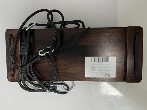 KINSPORY Wooden Swing Seat, Outdoor Swing Set Accessories for Backyard, Height Adjustable Rope with Hanging Tree Straps Kit for Porch Patio Garden Playgroud (Brown) KINSPORY