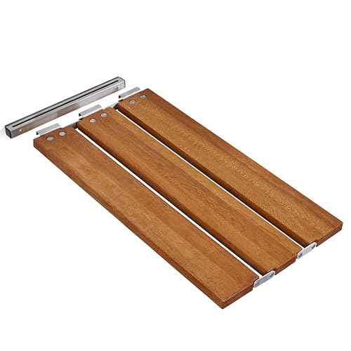 29 inch Malibu Removable Tri-Fold Bathtub Bench Seat, Teak Wood Seachrome