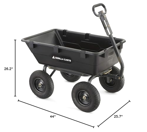 Gorilla Carts Heavy Duty Yard Dump Cart, Lawn and Garden Wagon, 1,200 Lb Capacity Gorilla Carts
