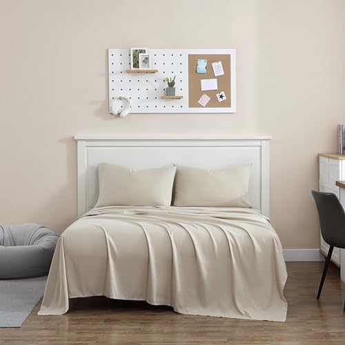 1888 Mills Twin Sheet Set – 3 Piece Bedding – Soft and Shrinkage Resistant Deep Pockets True Classic Microfiber Bed Sheet Set (Tan, Twin) 1888 Mills