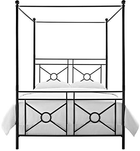 Crosley Furniture Montgomery Canopy Bed Set, Black, Queen Crosley Furniture