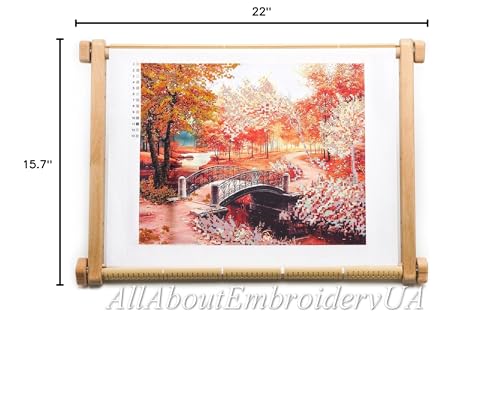 Needlepoint Embroidery Tapestry Scroll Frame Made of Organic Beech, Wooden Cross Stitch Frame, Needlepoint Holder, Stitching Frame (15.7" х 22") AllAboutEmbroideryUA