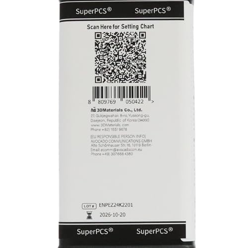 SuperPCS 3D Printer Resin, Toughest and Fastest, 50um 1.8GPa Print in 1.5 sec, Made in Korea by 3DMaterials (1000g, Black) 3DMaterials