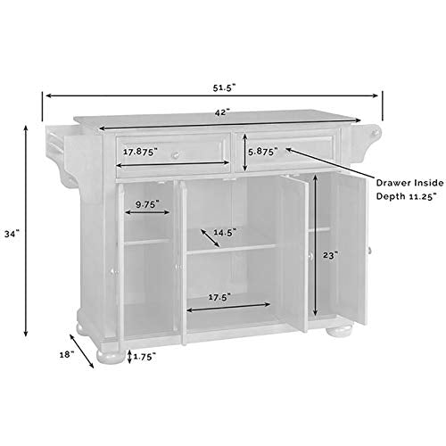 Pemberly Row Traditional Wood/Stainless Steel Top Kitchen Island in Black Pemberly Row