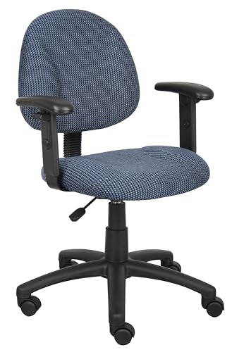 Boss Office Products Perfect Posture Delux Fabric Task Chair with Adjustable Arms in Blue, 250 (B316-BE) Boss Office Products