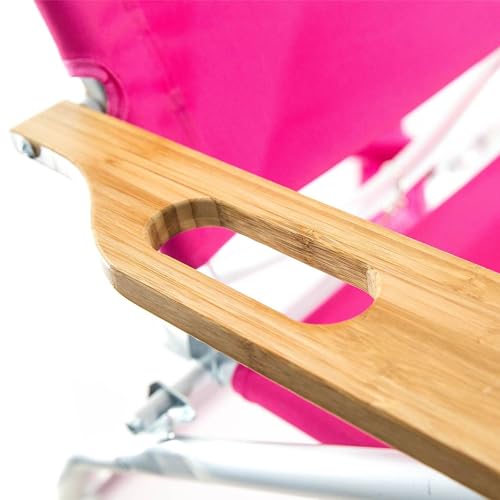 Ostrich Reclining Lounge Chair, Deluxe 3 in 1 Folding Outdoor Beach Lounger, Pink - Compact and Portable Recliner for Pool Tanning, Lawn, Patio, and Yard Ostrich