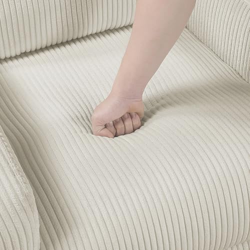 Lexicon Power Lift Recliner Chair for Elderly with Remote Control, Gentle Lift Motion, Side Pocket Armrest, Corduroy Upholstered Electric Recliner for Living Room/Bedroom, Easy Assembly, Beige Lexicon