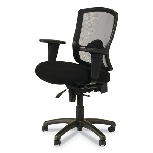 Alera Etros Series Petite Mid-Back Multifunction Mesh Chair, Black Alera