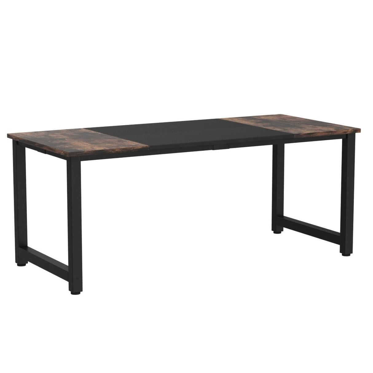 Tribesigns 70.8”Executive Desk, Large Office Computer Desk with Thicken Frame, Modern Simple Workstation Business Furniture for Home Office, Rustic Brown/Black Tribesigns