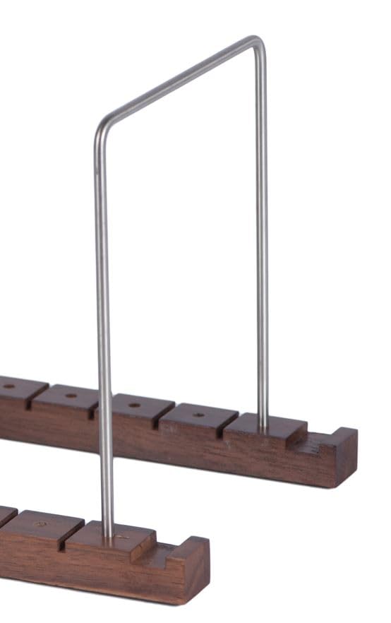 Decibelvibe Vinyl Record Storage and Record Player Stand, Now Playing Display with Stainless Steel and Solid Walnut Wood Premium Design, Up to 75 Vinyl records Decibelvibe