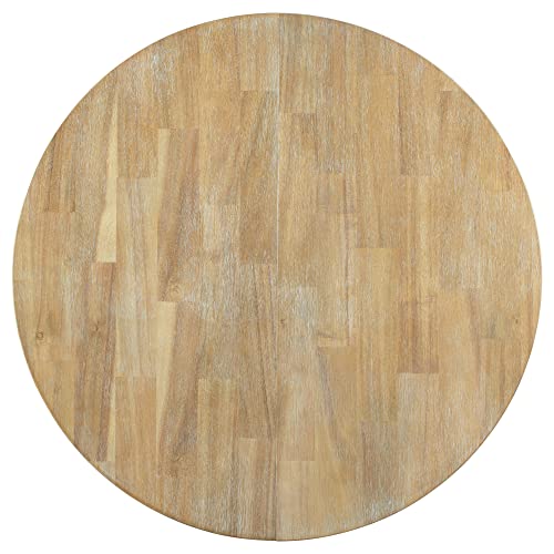 Ball & Cast Farmhouse Extendable Dining Table for 4-6, 42"-58" Extendable Kitchen-Table with a 16" Leaf, Round Ellipse Retro Wood Dining Room-Table w/Removable Leaves,Space Saving, Natural Ball & Cast