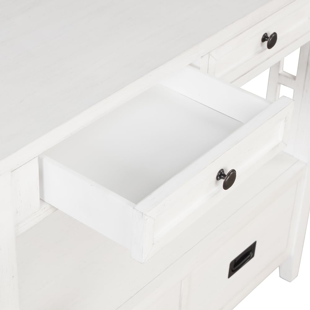Yone jx je 36'' Farmhouse Pine Wood Console Table Entry Sofa Table with 4 Drawers & 1 Storage Shelf for Entryway Living Room Bedroom Hallway Kitchen Yone jx je