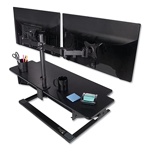 3M Precision Standing Desk, 42" X 23.2" X 6.2" to 20", Black 3M