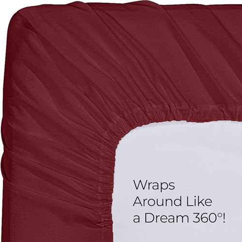 Utopia Bedding Full Fitted Sheet - Bottom Sheet - Deep Pocket - Soft Microfiber - Shrinkage and Fade Resistant - Easy Care -1 Fitted Sheet Only (Red Burgundy) Utopia Bedding