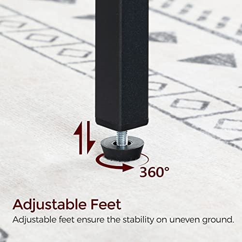 MAHANCRIS Bar Stools, Set of 2 Bar Chairs with Footrest, 2-Piece Dining Stools, 25.8-Inch Height, Rectangular Industrial Bar Stools, Strong Metal Frame, for Dining Room, Kitchen, Black BAHB0101 MAHANCRIS