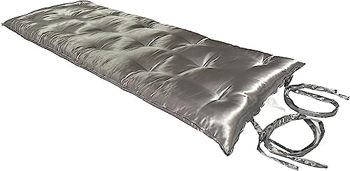 D&D Futon Furniture Traditional Japanese Floor Rolling Futon Mattress, Shiki Futon Filled with Cotton Foam Polyester Fiber, Roll up Bed, Tatami, Satin, 80 x 30 x 3 (Silver(Gray)) D&D Futon Furniture