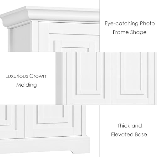 FACBOTALL Kitchen Pantry Storage Cabinet, 71" Tall Storage Cabinet with 4 Doors and 2 Drawers, Utility Kitchen Pantry with Adjustable Shelves for Dining Room Living Room… FACBOTALL