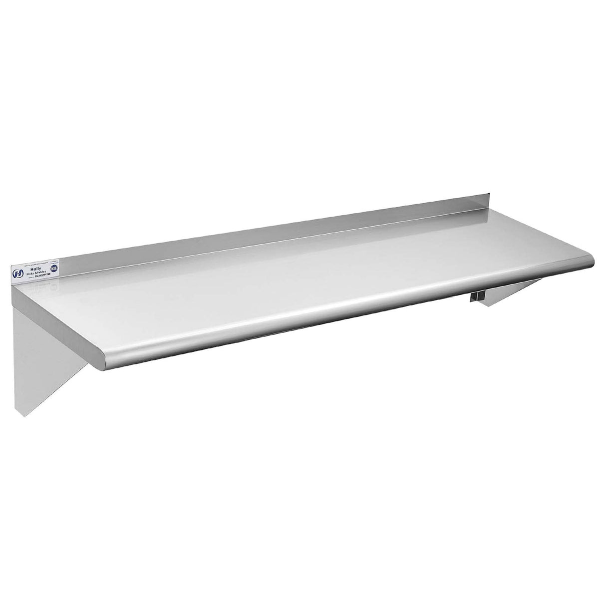 Hally Stainless Steel Shelf 12 x 48 Inches 280 lb, NSF Commercial Wall Mount Floating Shelving for Restaurant, Kitchen, Home and Hotel HALLY SINKS & TABLES H