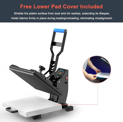 Delclynee 15" x 15" Slide Out (12.25") Heat Press Machine for T Shirts, Clamshell Pull Out Lower Platen, Industrial-Quality Digital Sublimation Printer for Heat Transfer Vinyl Delclynee