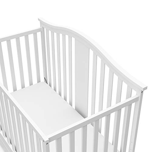 Graco Solano 4-in-1 Convertible Crib with Drawer Combo (White) – GREENGUARD Gold Certified, Includes Full-Size Nursery Storage Drawer, Converts to Toddler Bed and Full-Size Bed Graco