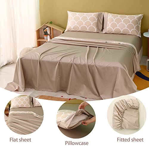 Simple&Opulence 100% Organic Cotton Sheet Set for Kids Teens, 3 Pieces Soft Bed Sheets Boy Girl Warm Adorable - Alpaca, Twin Simple&Opulence