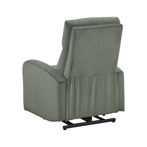 Lexicon Power Lift Recliner Chair for Elderly with Remote Control, Gentle Lift Motion, Side Pocket Armrest, Corduroy Upholstered Electric Recliner for Living Room/Bedroom, Easy Assembly, Green