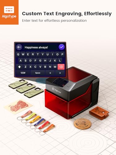 AlgoLaser 5W Smart Laser Engraver Machine: Portable Laser Engraver with 3.5" Touchscreen & AlgoOS System - Hand Draw/Wireless Transmission/SD Card/Offline - Laser Engraving for Wood, Leather AlgoLaser