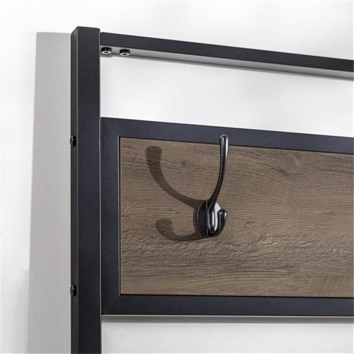 Walker Edison August Modern Farmhouse X Back Hall Tree with Bench, 72 Inch, Grey Wash Walker Edison