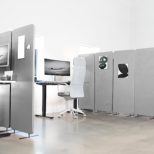 VIVO Freestanding 72 x 66 inch Privacy Panel, Cubicle Divider, Acoustic Wall Partition, x3 24 inch Panels, Gray, PP-3-T072G VIVO