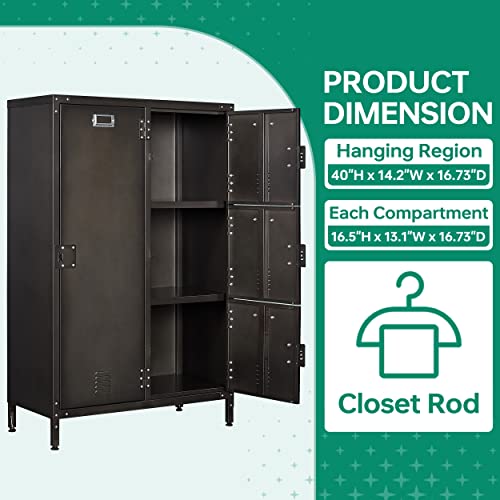 Letaya Metal Locker Storage Cabinet,55" Steel Retro Wardrobe,4 Doors Lockable,Adjustable Feet Organizer Locker for Employees Home Office School Gym (4 Door) Letaya