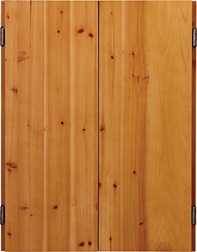 Viper Metropolitan Solid Wood Cabinet & Sisal/Bristle Dartboard Ready-to-Play Bundle: Premium Set (Razorback Dartboard and Darts), Oak Finish Viper by GLD Products