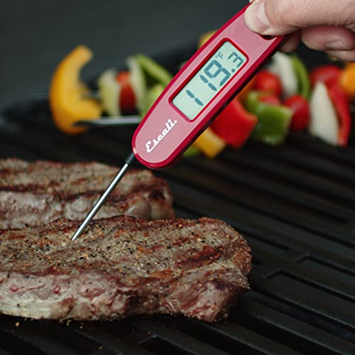 Escali Compact Portable Meat Candy Folding Digital Thermometer, Backlit Display Easy to Storage with Magnet, Blue Escali