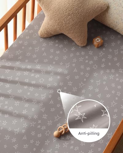 Unnivoll Baby Crib Sheets for Boys Girls, 28x52x8in Fitted Crib Sheet Neutral 3 Pack for Standard Crib and Toddler Mattress, Breathable Soft Microfiber Baby Sheet Blue Gray Planet Unnivoll