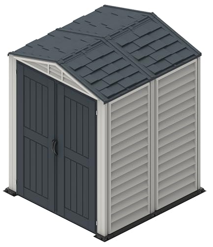 Duramax YardMate 5' x 5' Plus Plastic Garden Shed with Plastic Floor - Anthracite & Adobe - 15 Years Warranty DURAMAX