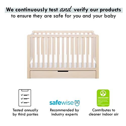 Carter's by DaVinci Colby 4-in-1 Convertible Crib with Trundle Drawer in Washed Natural, Greenguard Gold Certified, Undercrib Storage DaVinci