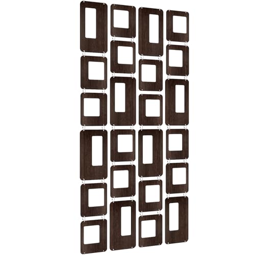 Thyle 4 Strings Mid Century Modern Room Decor Divider Brown Hanging Decorative Screen Century Elegance Decor Abstract Wall Sculpture Geometric Panels for Interior Living Room Home Bedroom Thyle