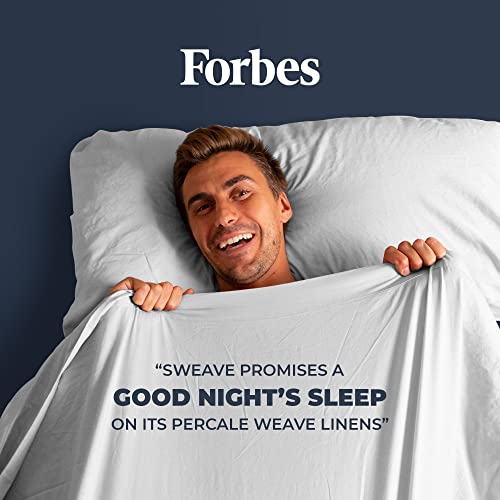 Sweave 100% Egyptian Cotton Percale Sheets Twin Size - Genuine Luxurious 400 Thread Count - Naturally Crisp, Breathable, Skin-Friendly & Cooling - Softer After Each Wash - Oeko-TEX Certified Giza Sweave