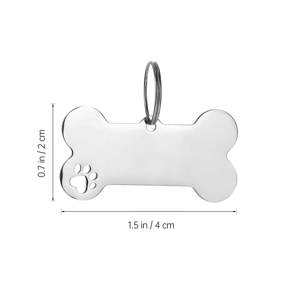 POPETPOP Pet Id Tags 18 pcs pet Dog tag Custom Tags Metal Blank pet tag Sublimation pet tag cat Name Label Tags Dog Collar Tags Dog ID Tag Sublimation Blank cat Tags Bone Stainless Steel POPETPOP