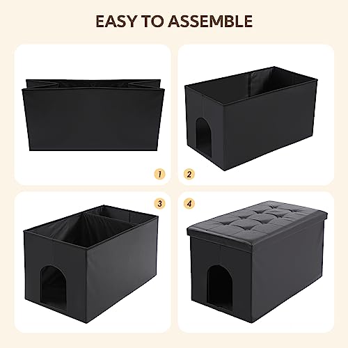 MEEXPAWS Cat Litter Box Enclosure Furniture Hidden, Cat Washroom Bench Storage Cabinet | Extra Large 36'' x 20'' x 20''| Dog Proof | Waterproof Inside/Easy Clean | Easy Assembly | Odor Control MEEXPAWS